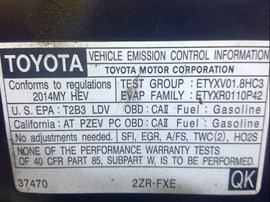 2014 TOYOTA PRIUS HYBRID, GRAY, 1.8 AT,  Z25073